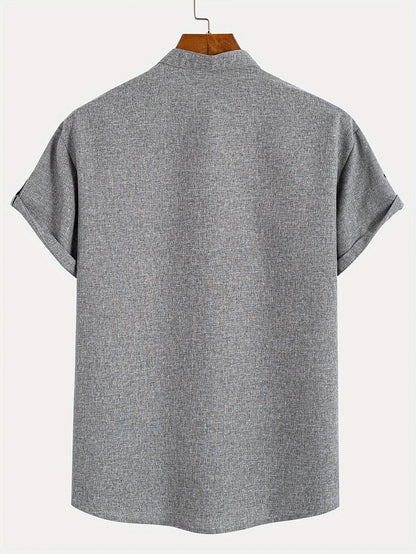 Harlan - Textured High-Collar Shirt
