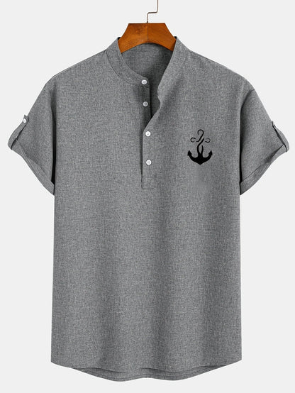 Harlan - Textured High-Collar Shirt