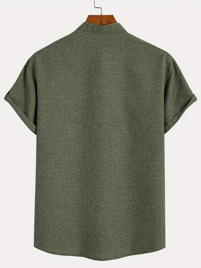 Harlan - Textured High-Collar Shirt