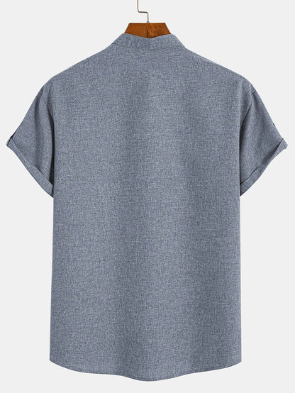 Harlan - Textured High-Collar Shirt