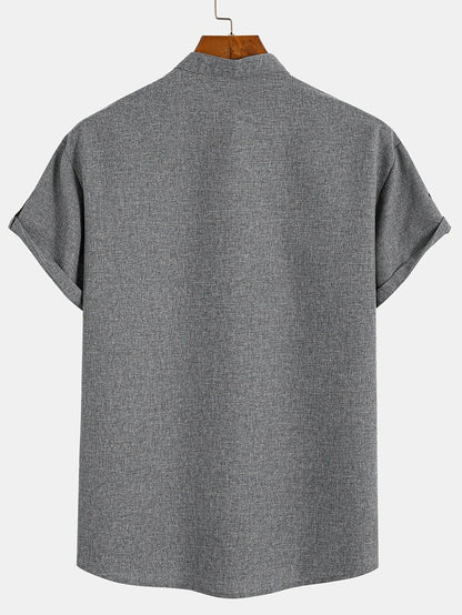 Harlan - Textured High-Collar Shirt