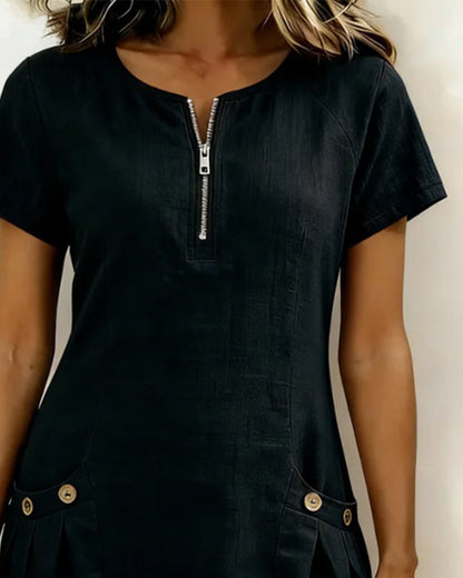 Ravelle - Soft-Touch Linen A-Line Dress