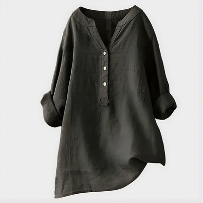 Fenella - Button Front Tunic Blouse
