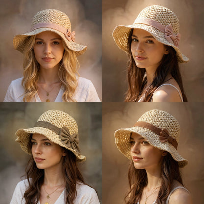 Coralie - Handcrafted Bow Sun Hat