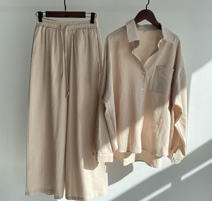 Kairi - Oversized Blouse and Palazzo Trousers Set