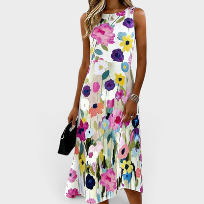 Illyria - Soft-Touch Floral Midi Dress