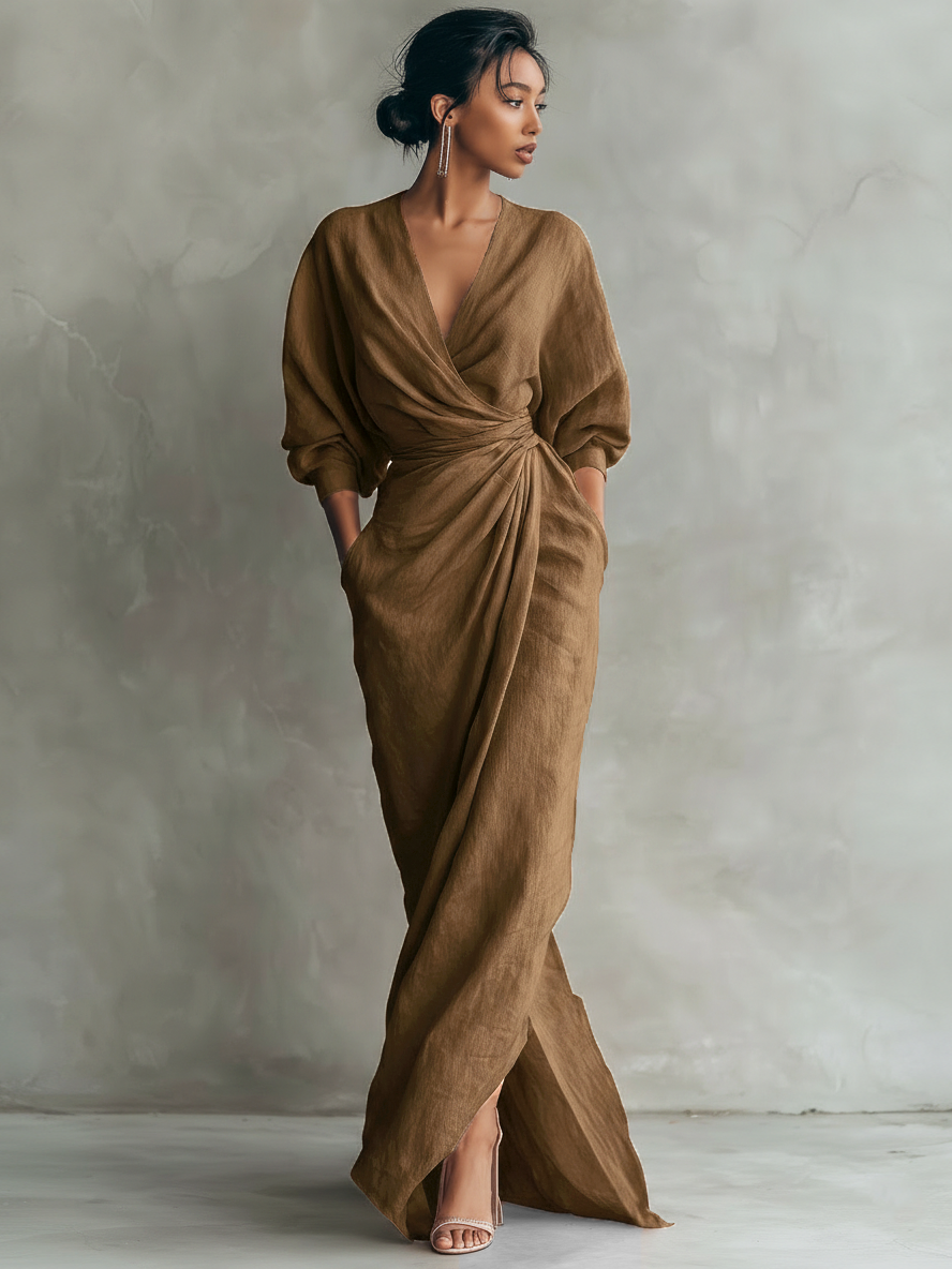 Ariana - Elegant Linen Maxi Dress