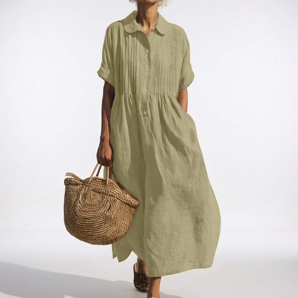 Jorisa - Short Sleeve Midi Dress