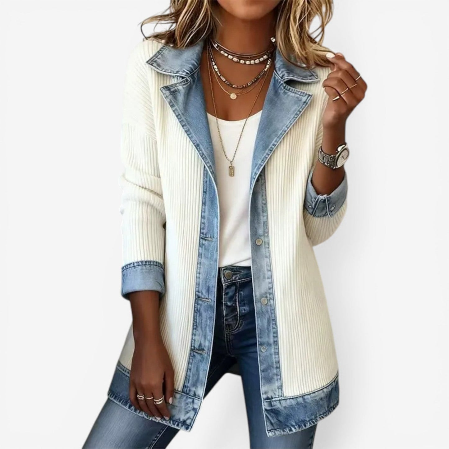 Soretta - Textured Open-Front Jacket