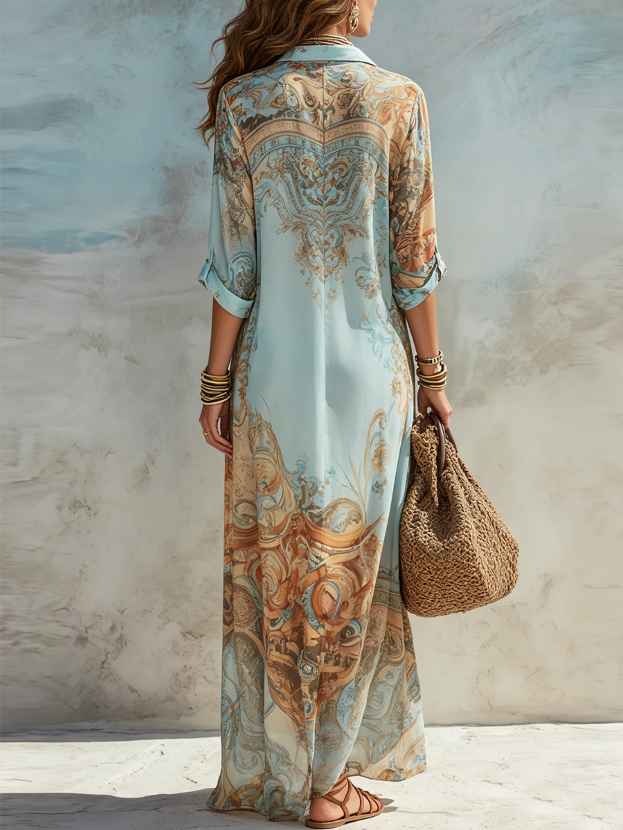 Amorette - Breezy Maxi Shirt Dress