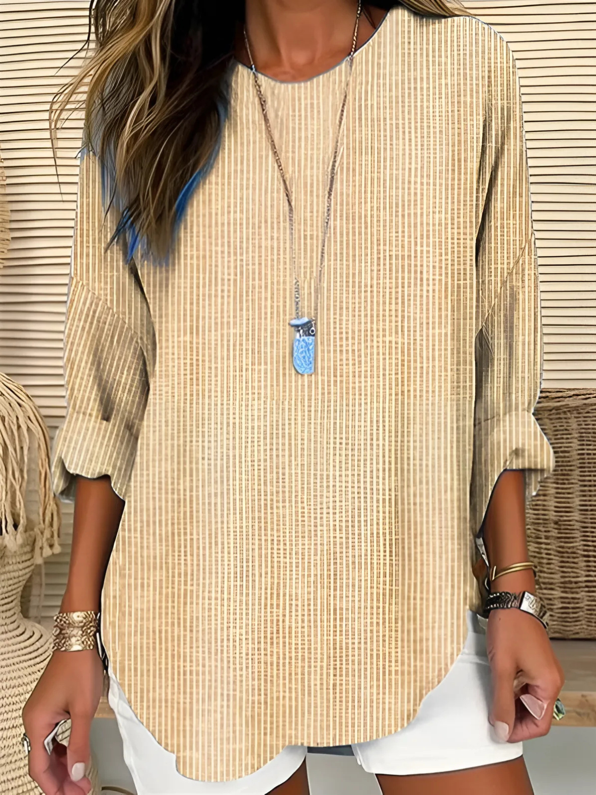 Wistera - Soft-Touch Striped Blouse