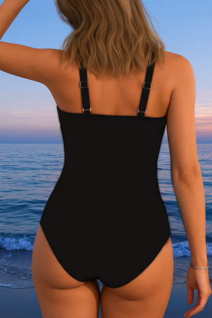 Xavessia - Sculpting Surplice One-Piece Swimsuit
