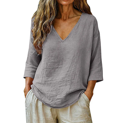 Rhianna - Elegant V-Neck Blouse