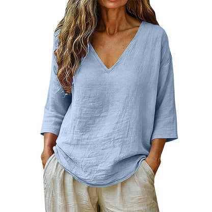 Rhianna - Elegant V-Neck Blouse