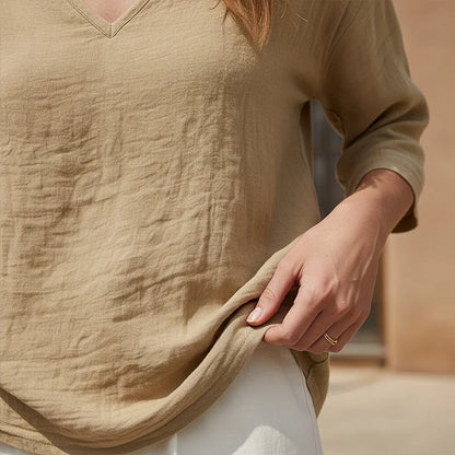 Rhianna - Elegant V-Neck Blouse
