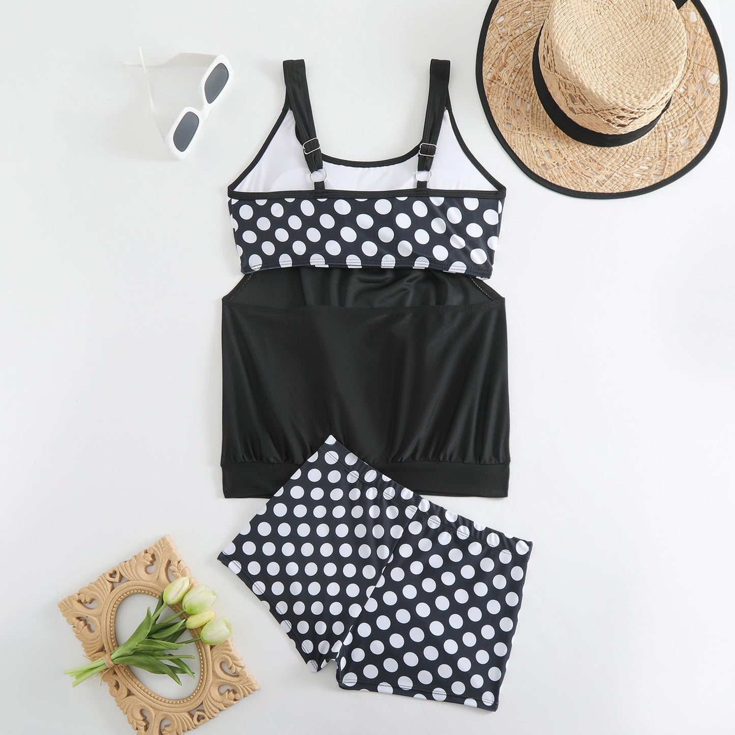 Celandine - Quick-Dry Retro Polka Dot Bikini Set