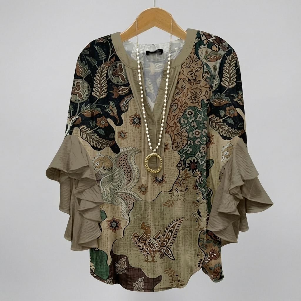 Xylarae - Soft-Touch V-Neck Blouse
