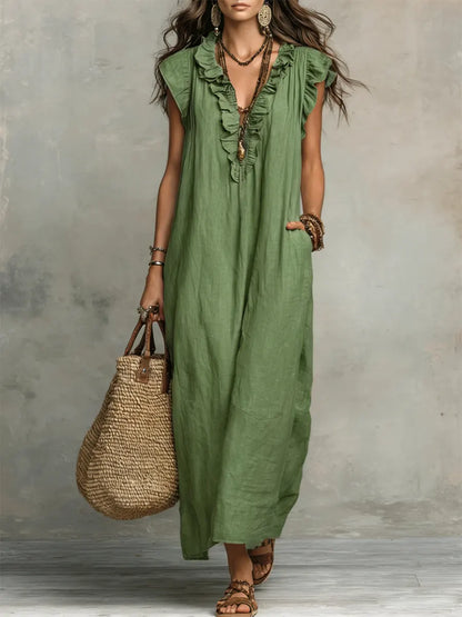 Ivara - Premium Linen Maxi Dress