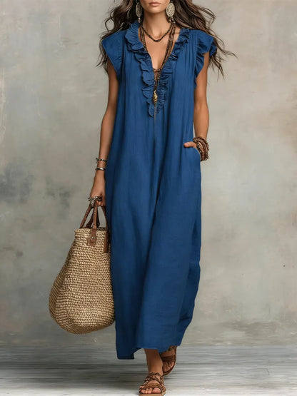 Ivara - Premium Linen Maxi Dress