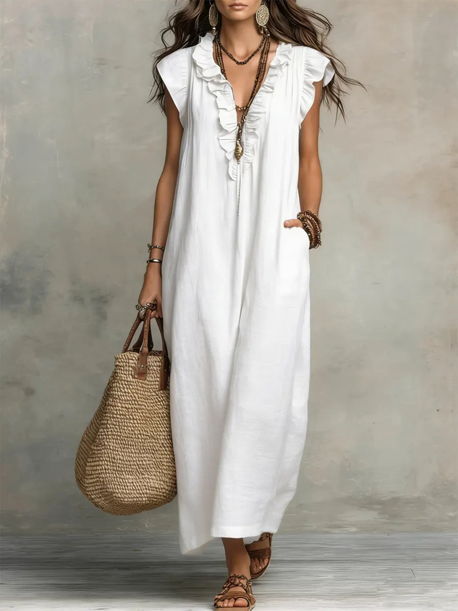 Ivara - Premium Linen Maxi Dress