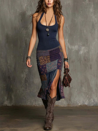 Cambria - Lightweight Linen Patchwork Dress