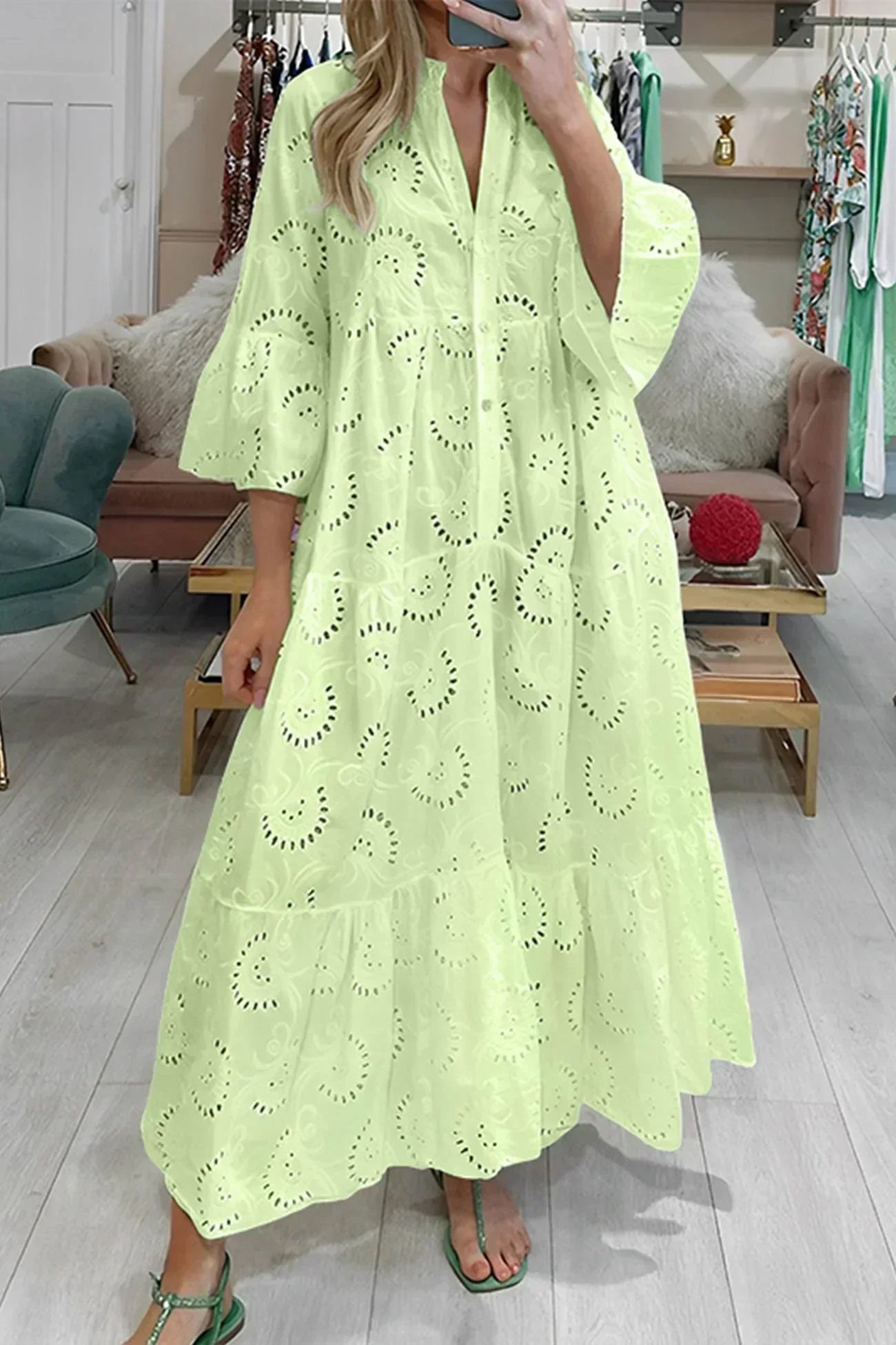 Kylie - Embroidered Maxi Dress