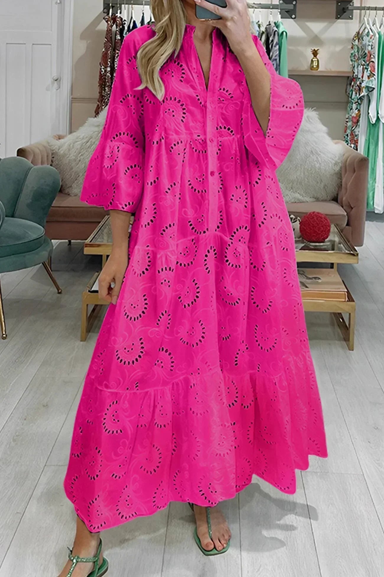 Kylie - Embroidered Maxi Dress