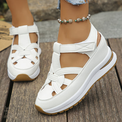 Novessia - Cut Out Platform Wedge Sandals