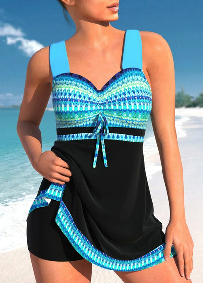 Blossom - Ocean Print Swim Dress and Shorts Set